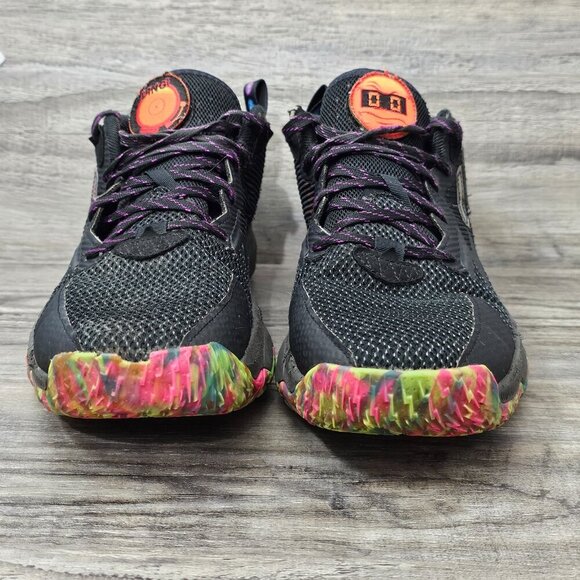 Adidas Dame 8 Big Mood Core Black Grey Six Panther Cyan Basketball Sneaker Shoe - Picture 5 of 12